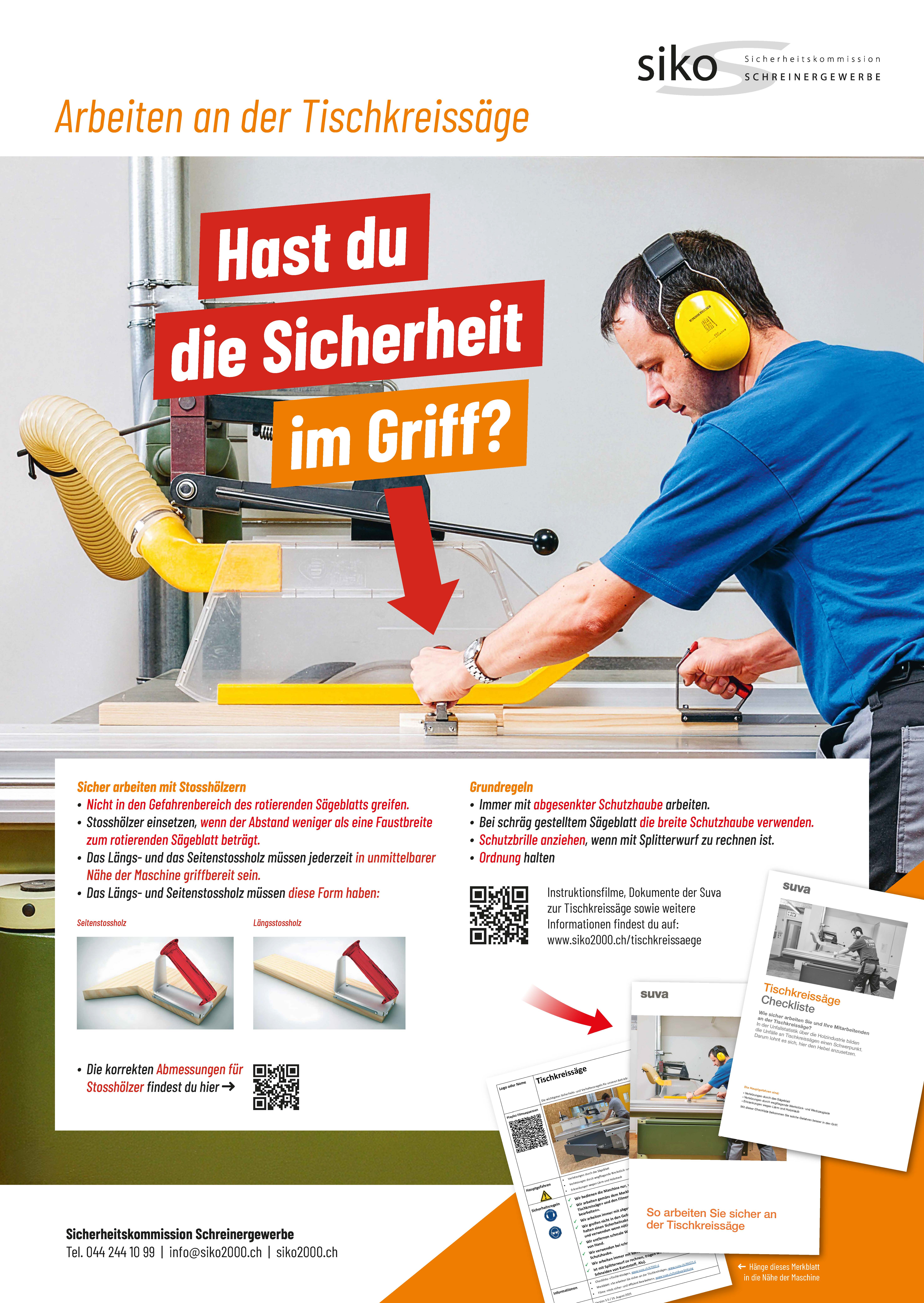 Tischkreissäge – sicher arbeiten