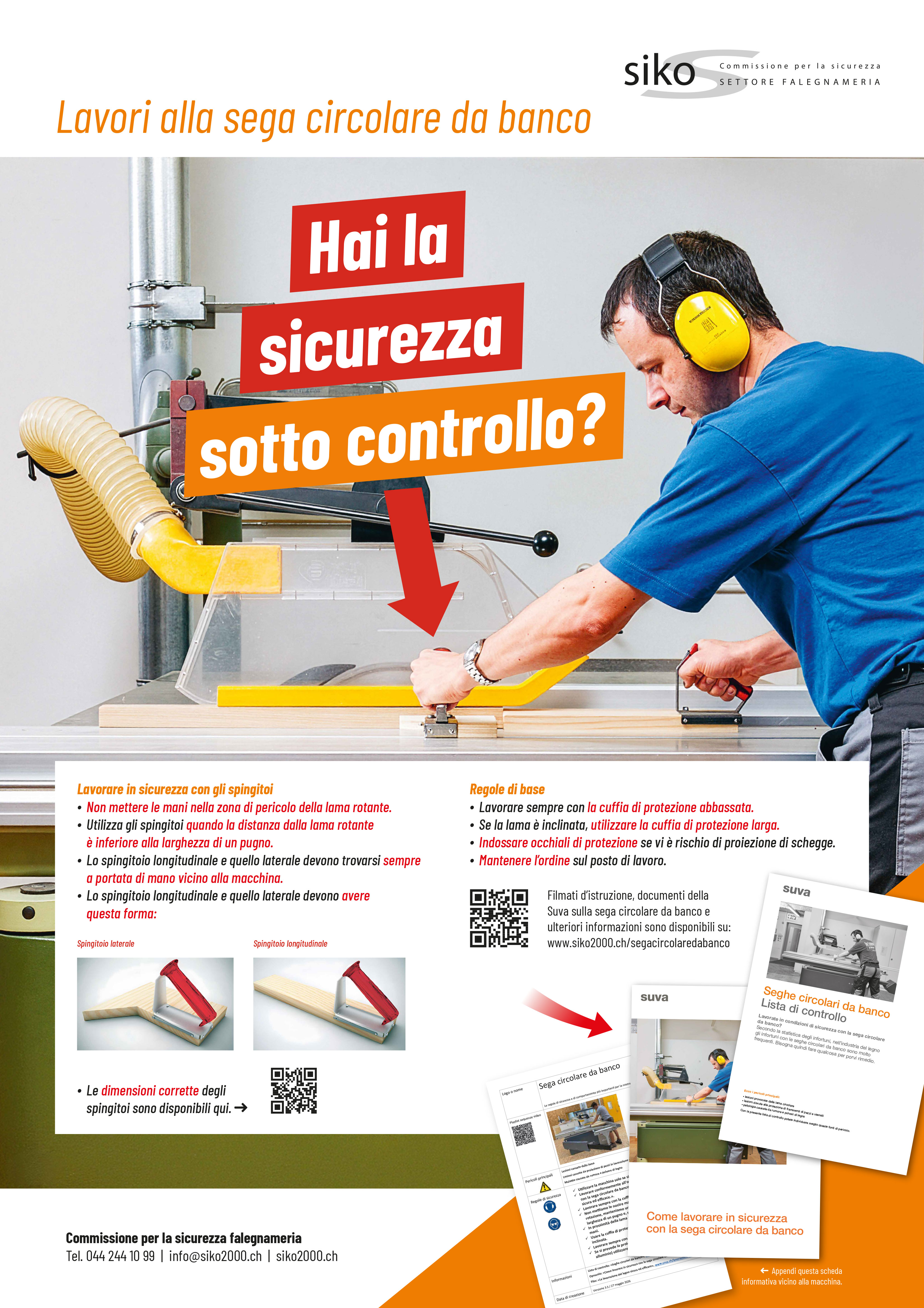 Lavorare in sicurezza con la sega circolare da banco